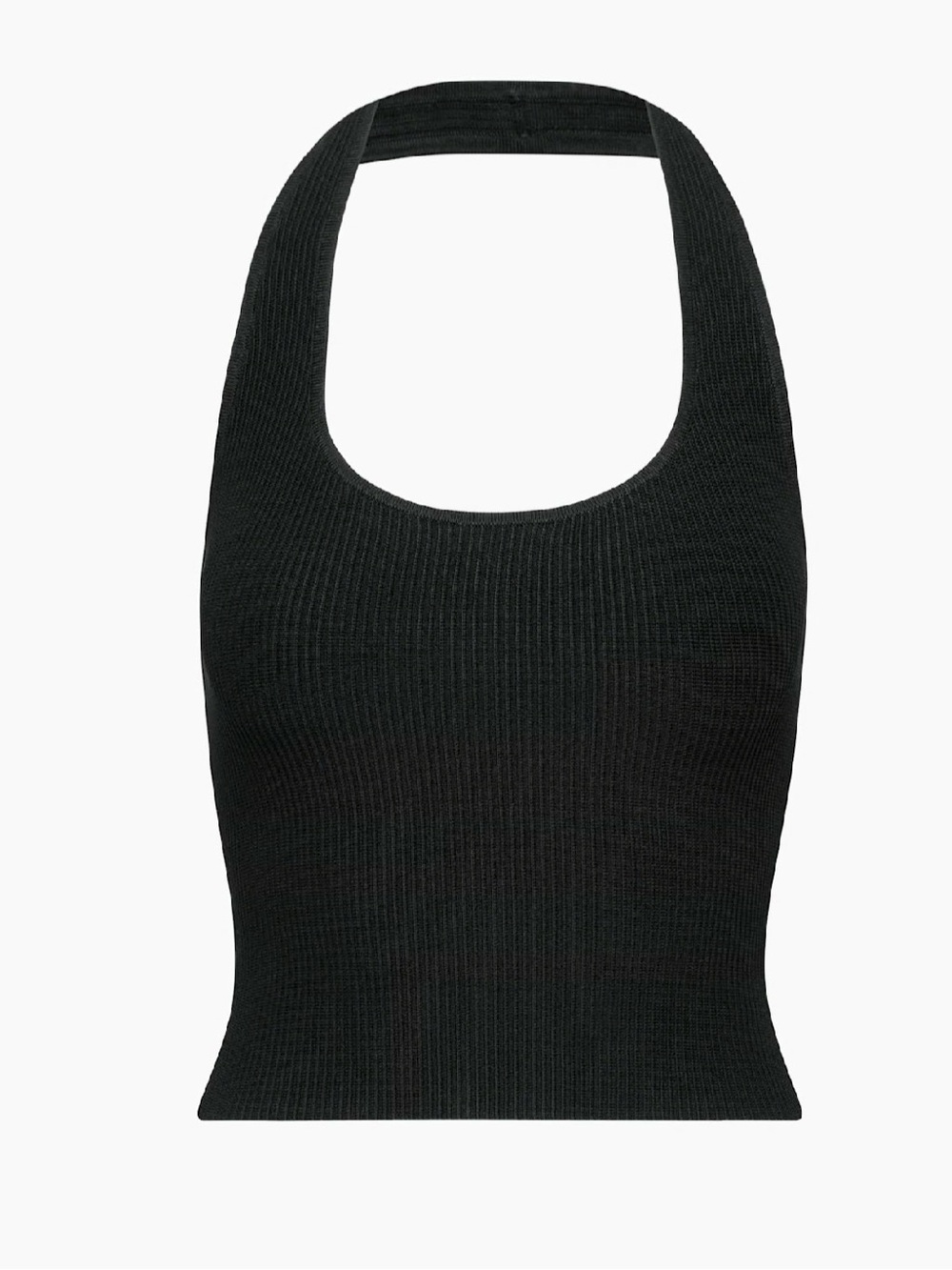 Aritzia Black Ribbed Halter Tank Top - Women